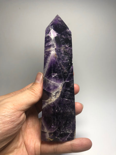 Chevron Amethyst Crystal Point 310g