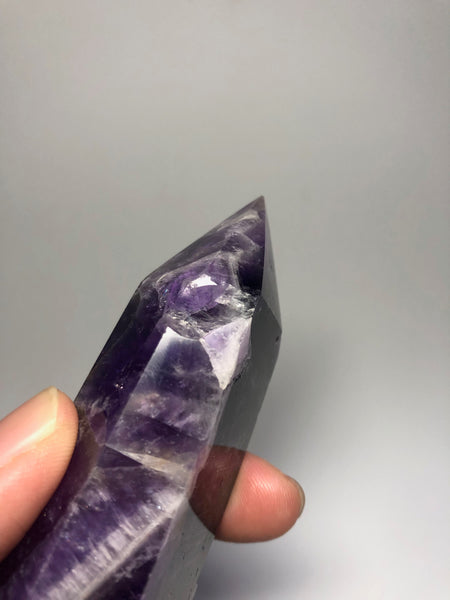 Chevron Amethyst Crystal Point 310g