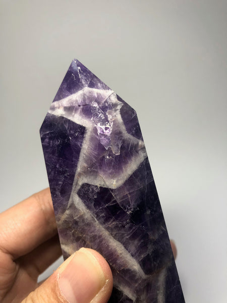 Chevron Amethyst Crystal Point 330g