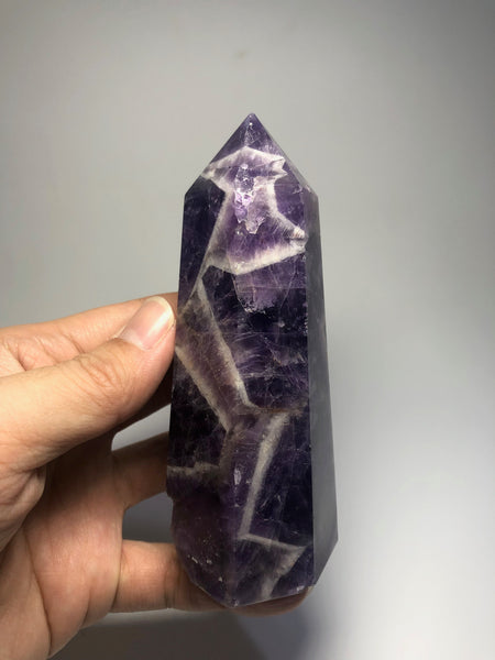 Chevron Amethyst Crystal Point 330g