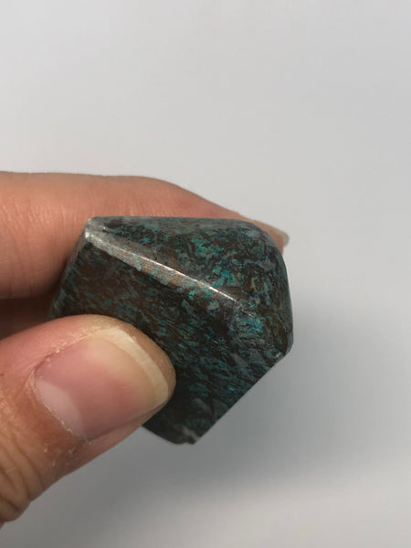 Chrysocolla with Cuprite and Calcite Tumbled Stones 33g