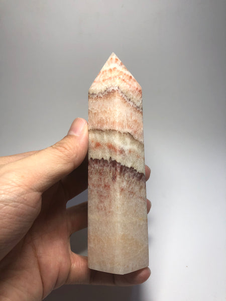Tri-Color Calcite Crystal Point 352g