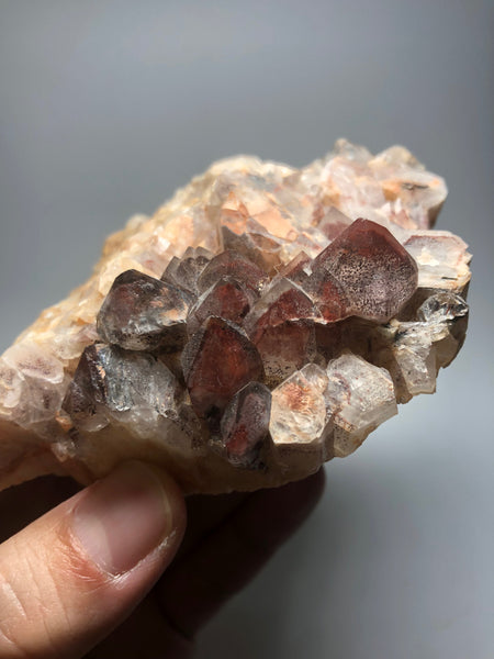 Red Hematite Phantom Quartz With Black Goethite 378g
