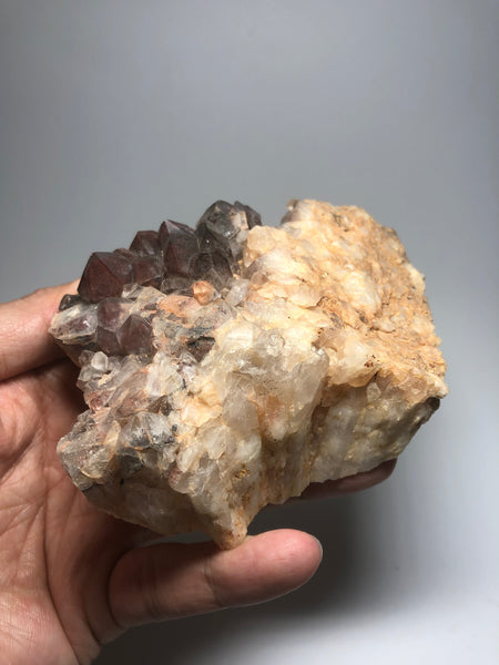 Red Hematite Phantom Quartz With Black Goethite 378g