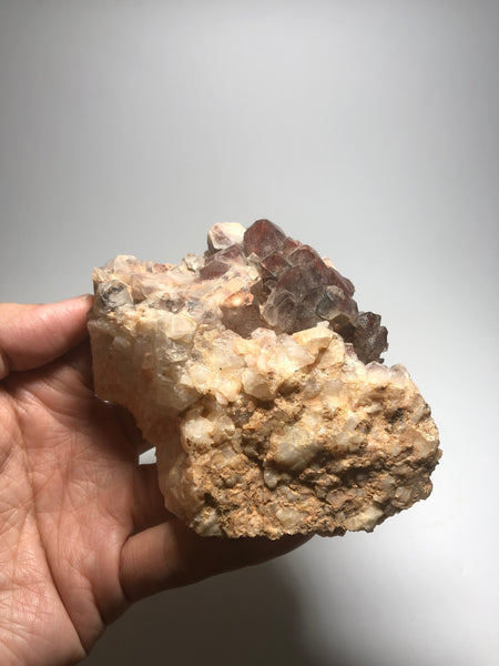 Red Hematite Phantom Quartz With Black Goethite 378g