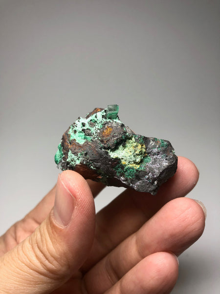 Rosasite with Calcite Raw Crystals 38g