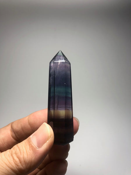 Rainbow Fluorite Crystal Point 39g