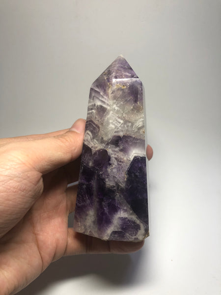 Chevron Amethyst Crystal Point 407g