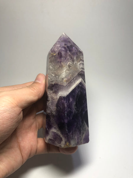 Chevron Amethyst Crystal Point 407g