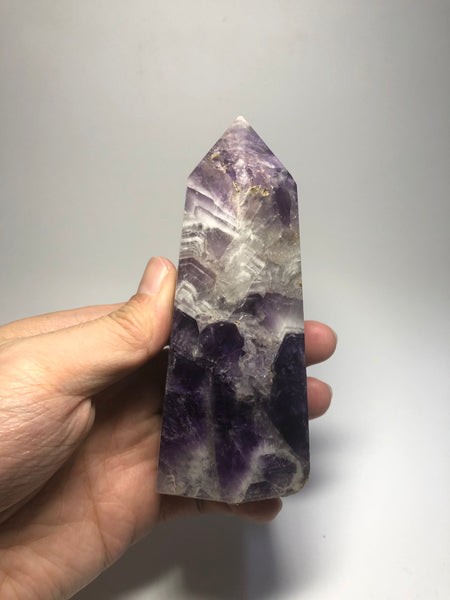 Chevron Amethyst Crystal Point 407g