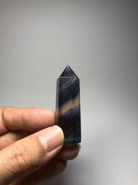 Rainbow Fluorite Crystal Point 42g