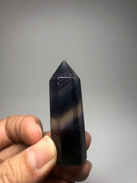 Rainbow Fluorite Crystal Point 42g