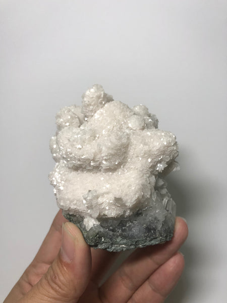 Pink Mangano Calcite on Quartz 430g