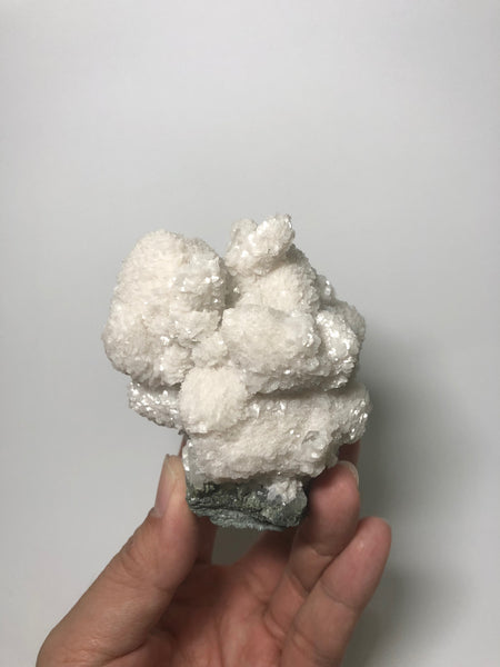 Pink Mangano Calcite on Quartz 430g