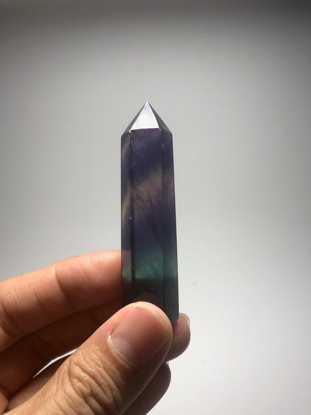Rainbow Fluorite Crystal Point 43g