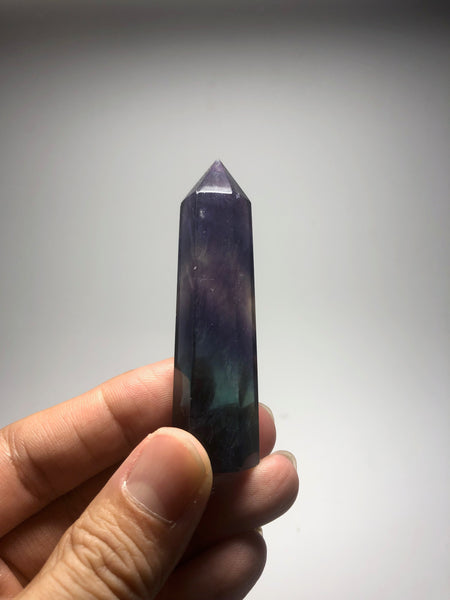 Rainbow Fluorite Crystal Point 43g