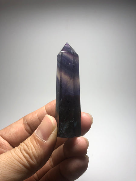 Rainbow Fluorite Crystal Point 43g