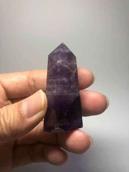 Chevron Amethyst Crystal Point 44g