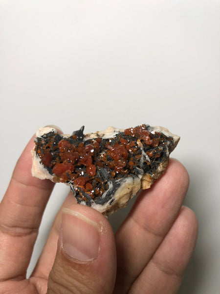 Red Vanadinite Crystal Cluster on Baryte 45g