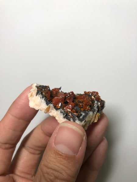Red Vanadinite Crystal Cluster on Baryte 45g