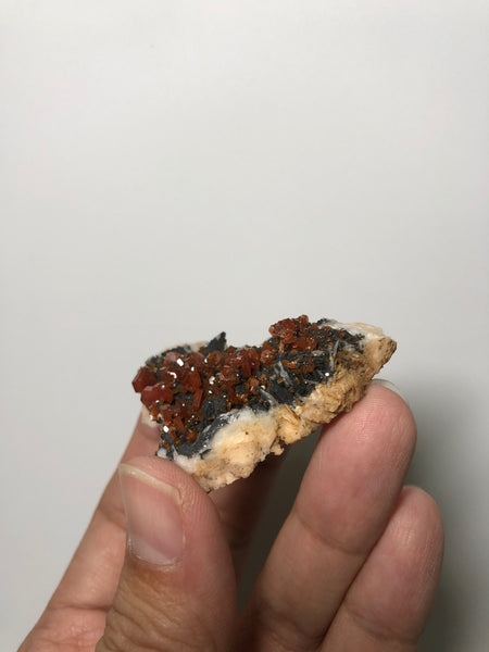 Red Vanadinite Crystal Cluster on Baryte 45g