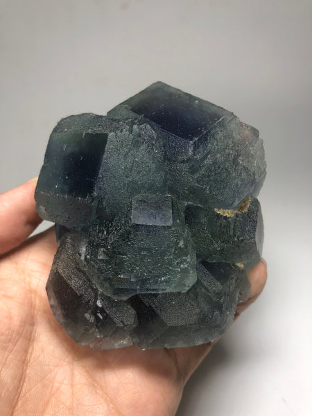Green Blue Translucent Trapezoidal Fluorite Raw Crystals 472.5g