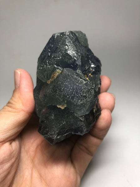 Green Blue Translucent Trapezoidal Fluorite Raw Crystals 472.5g