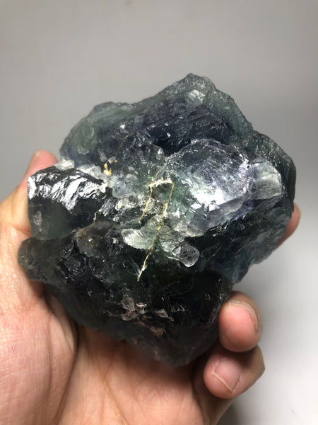 Green Blue Translucent Trapezoidal Fluorite Raw Crystals 472.5g