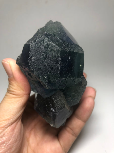 Green Blue Translucent Trapezoidal Fluorite Raw Crystals 472.5g