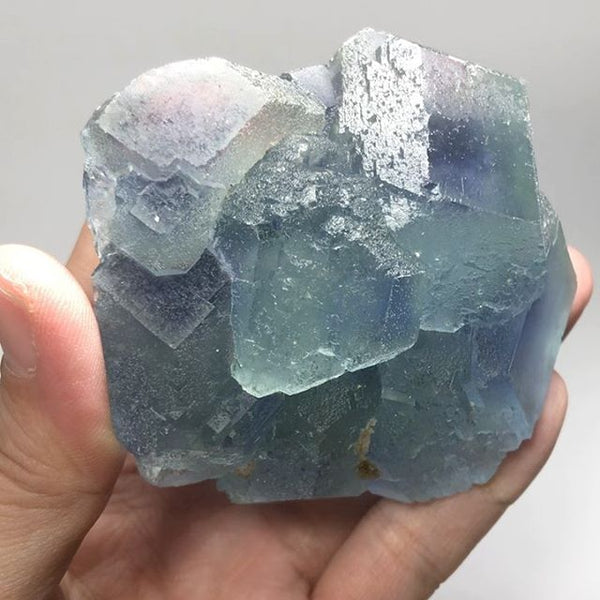 Green Blue Translucent Trapezoidal Fluorite Raw Crystals 472.5g