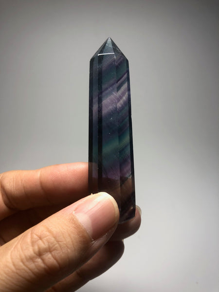 Rainbow Fluorite Crystal Point 47g