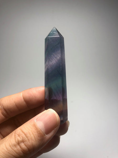 Rainbow Fluorite Crystal Point 47g