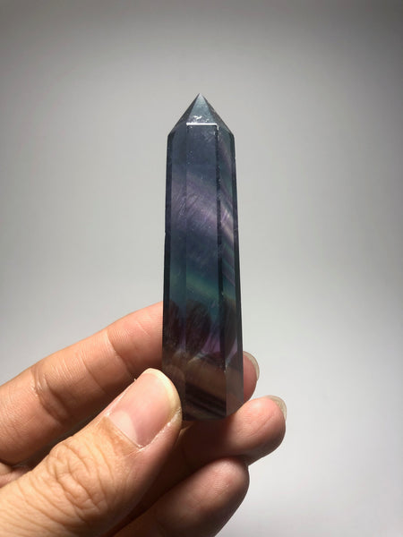 Rainbow Fluorite Crystal Point 47g