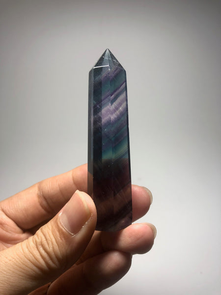 Rainbow Fluorite Crystal Point 47g