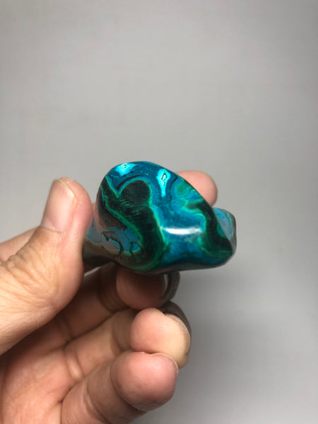 Chrysocolla Malachite with Heterogenite and Cuprite Raw Crystals 49g