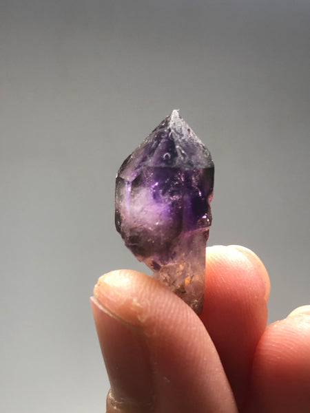 Brandberg Amethyst Scepter with Red Hematite Raw Crystals 4g