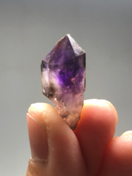Brandberg Amethyst Scepter with Red Hematite Raw Crystals 4g