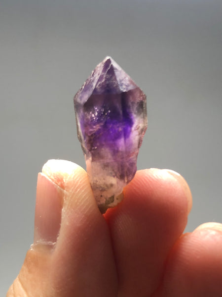 Brandberg Amethyst Scepter with Red Hematite Raw Crystals 4g