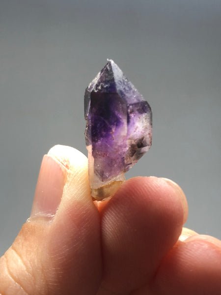Brandberg Amethyst Scepter with Red Hematite Raw Crystals 4g
