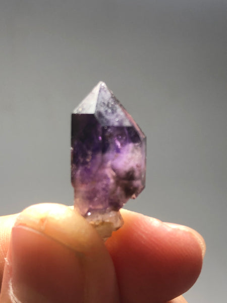 Brandberg Amethyst Scepter with Red Hematite Raw Crystals 4g