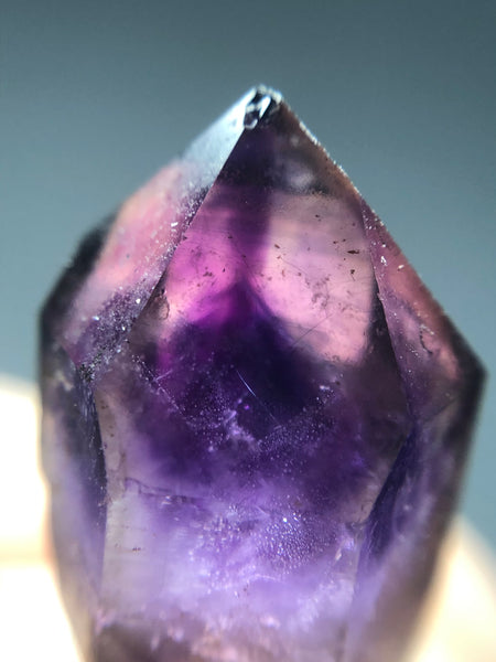Brandberg Amethyst Scepter with Red Hematite Raw Crystals 4g