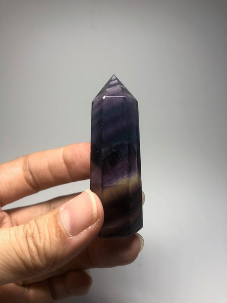 Rainbow Fluorite Crystal Point 51g