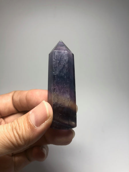 Rainbow Fluorite Crystal Point 51g