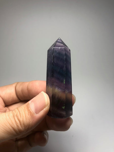 Rainbow Fluorite Crystal Point 51g