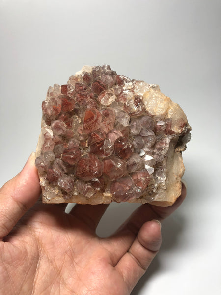 Red Hematite Phantom Quartz With Black Goethite 524g