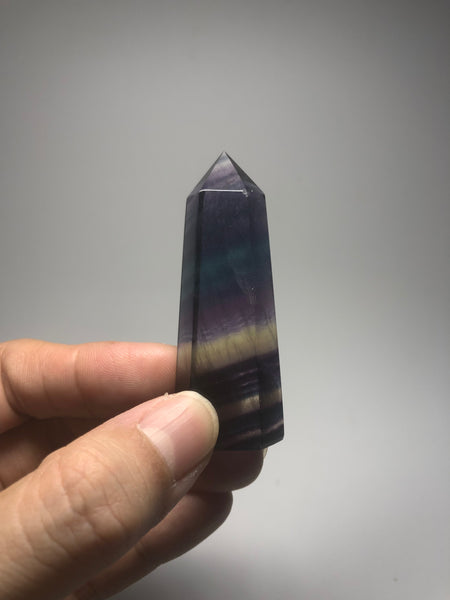 Rainbow Fluorite Crystal Point 52g