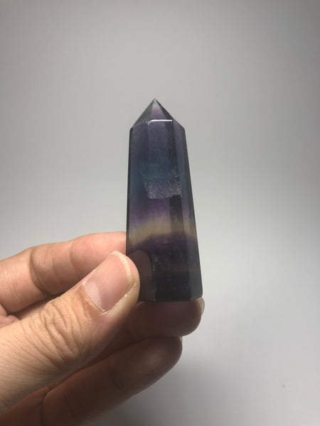 Rainbow Fluorite Crystal Point 52g