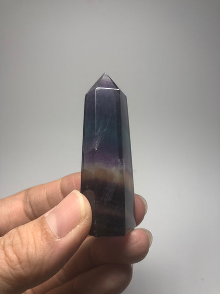 Rainbow Fluorite Crystal Point 52g