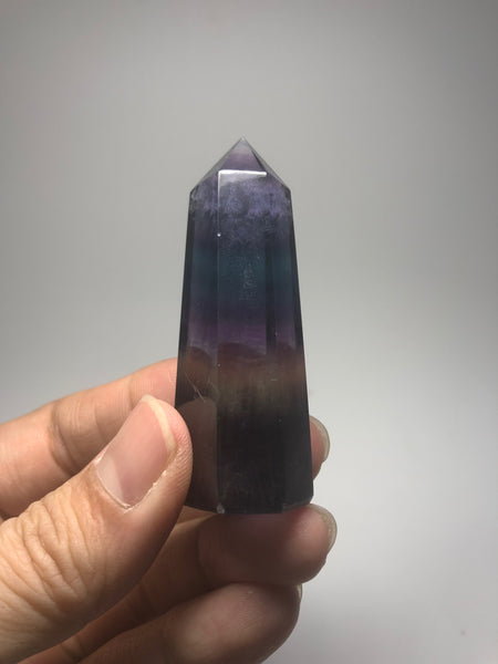 Rainbow Fluorite Crystal Point 52g