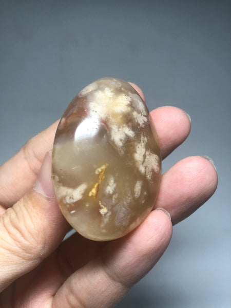 Flower Agate Palm Stones 55g